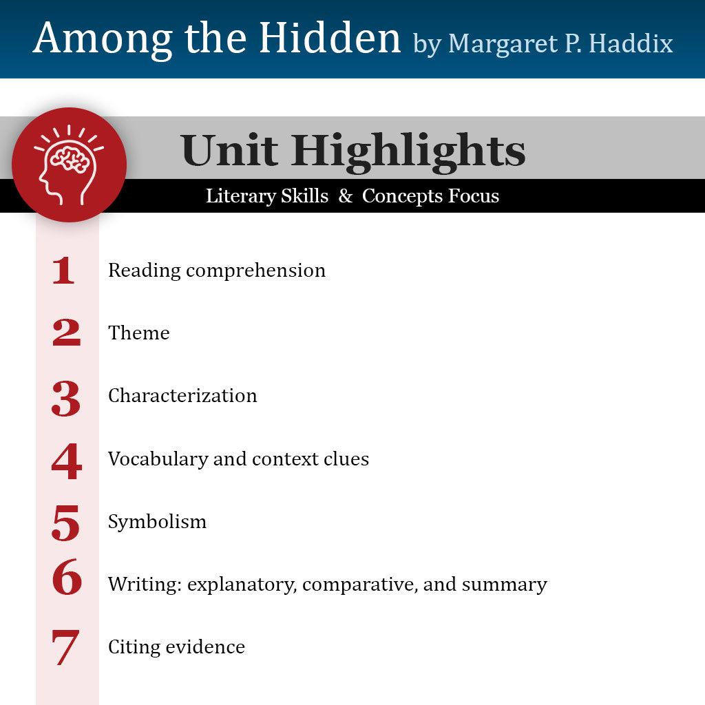 Among the Hidden Unit with Daily Lesson Plans