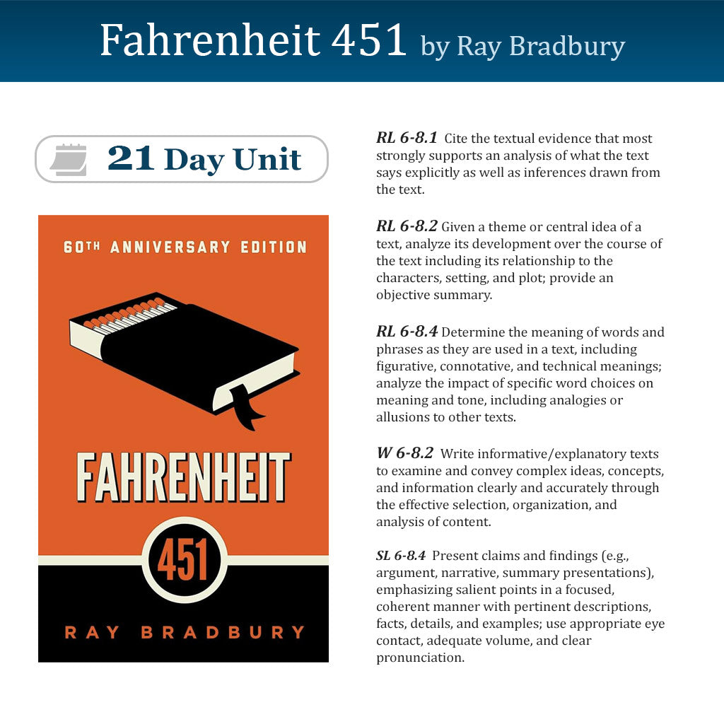 Fahrenheit 451 Unit with Daily Lesson Plans