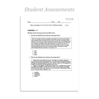 Lord of the Flies Unit with Daily Lesson Plans