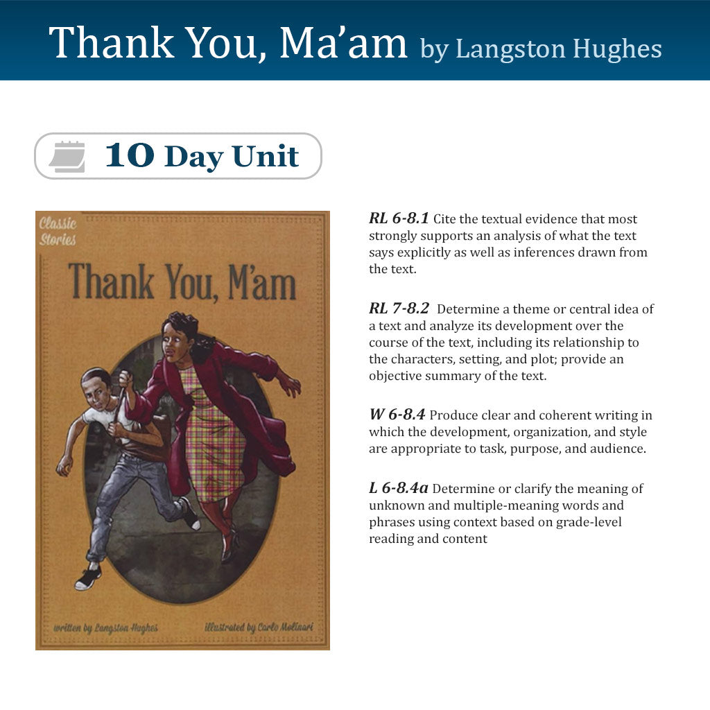 Thank You Ma'am Unit with Daily Lesson Plans – EdProDesign