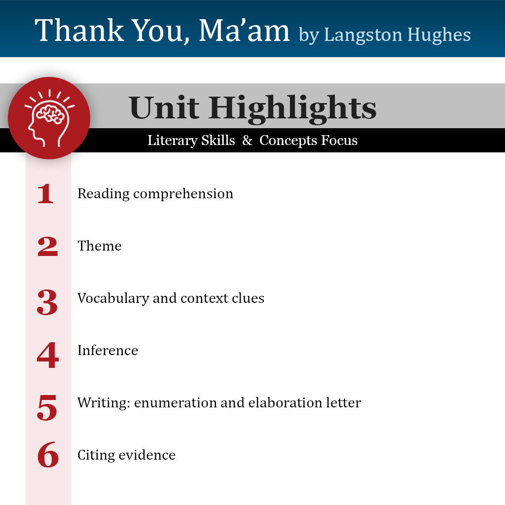 Lesson Highlights Thank You Ma'am Unit with Daily Lesson Plans – EdProDesign