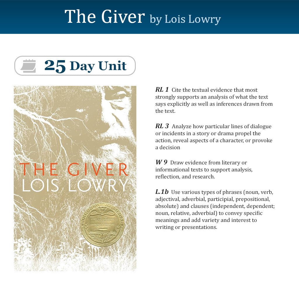 The Giver Unit with Daily Lesson Plans