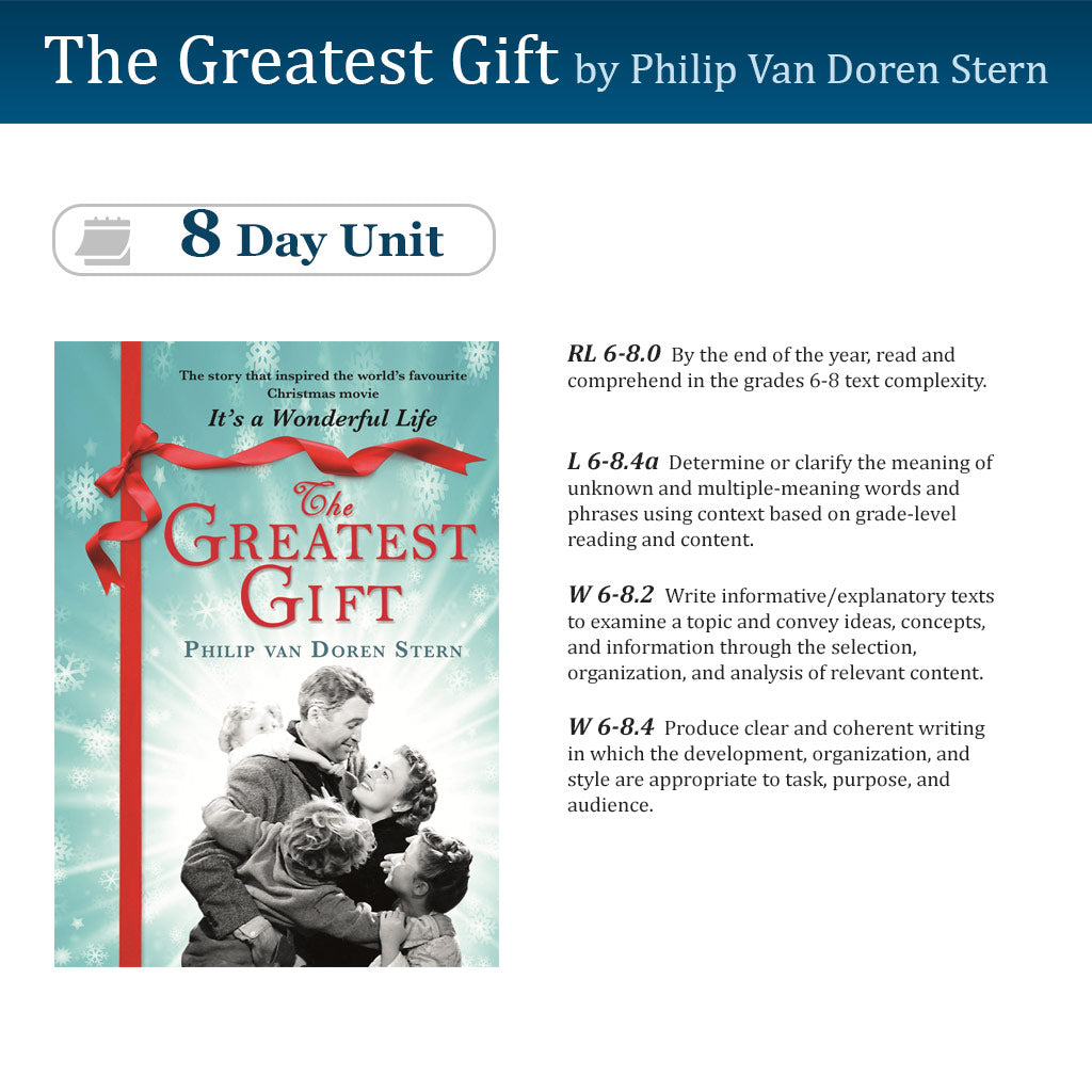 The Greatest Gift Unit with Daily Lesson Plans